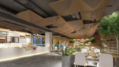 现代咖啡厅3D模型下载